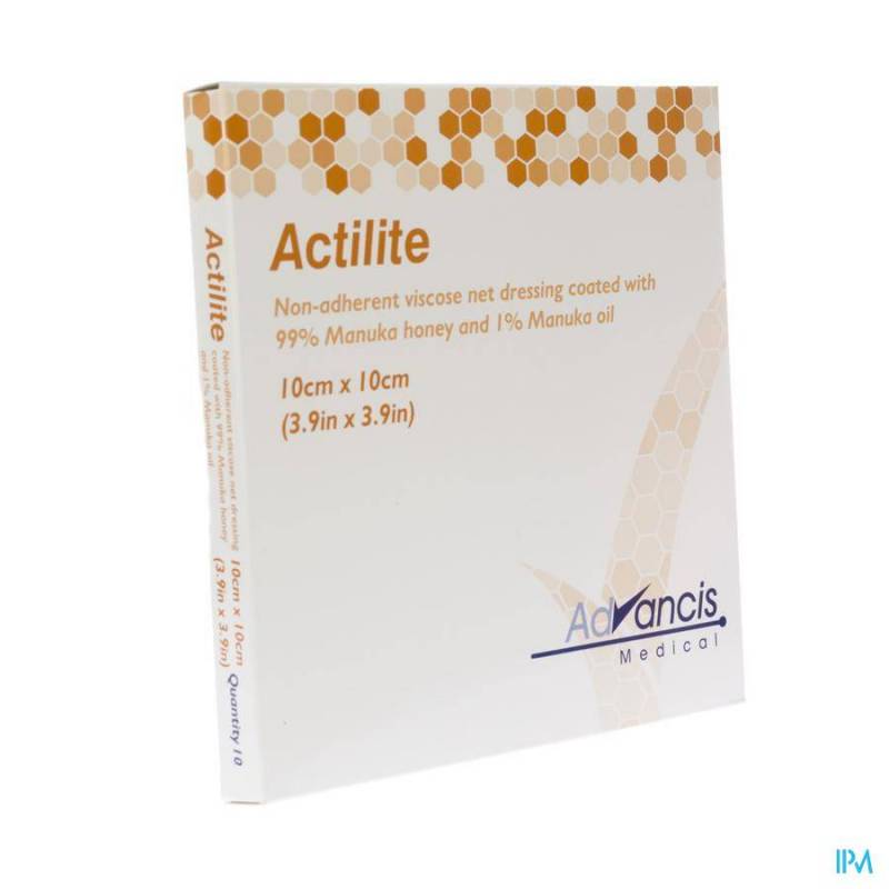 ACTILITE PANS ACTIVON A/BACT. N/ADH 10X10CM 10