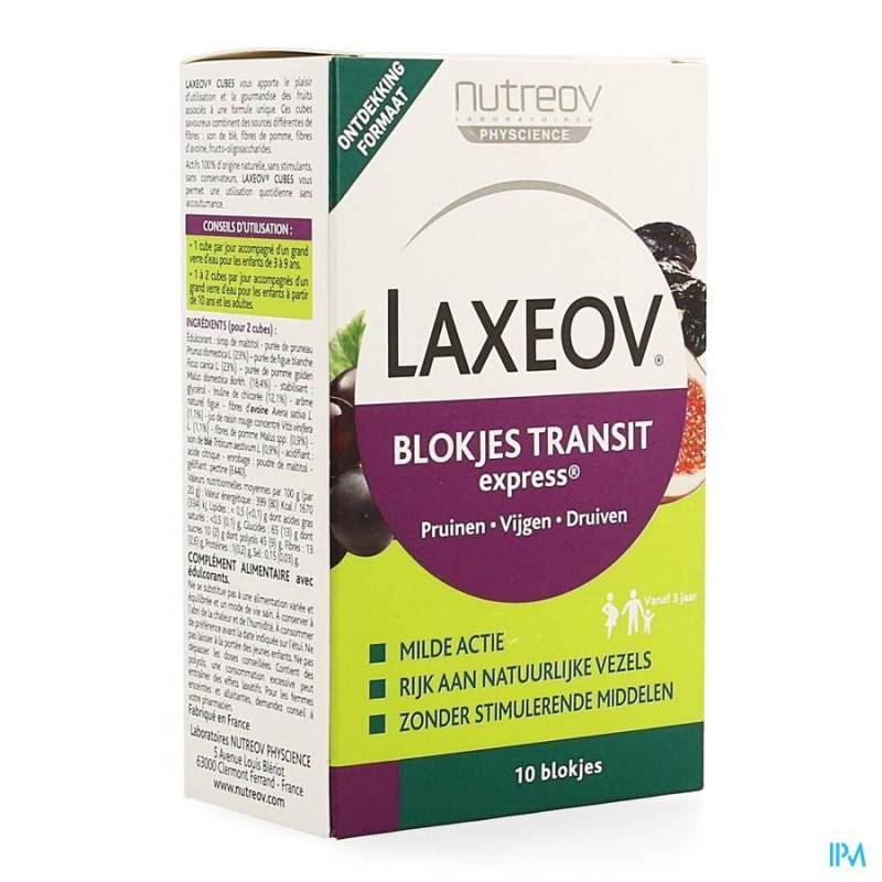 LAXEOV TRANSIT PRUIM-VIJG-DRUIF BLOKJES 10X10G