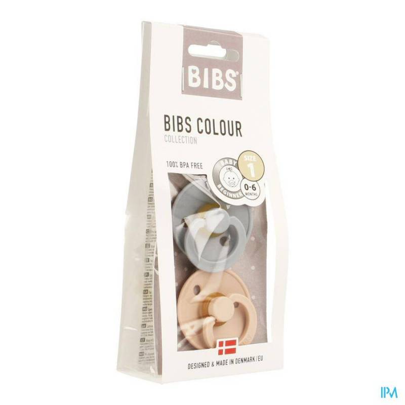 Bibs Fopspeen Duo Cloud/Blush 0-6M 2 Stuks