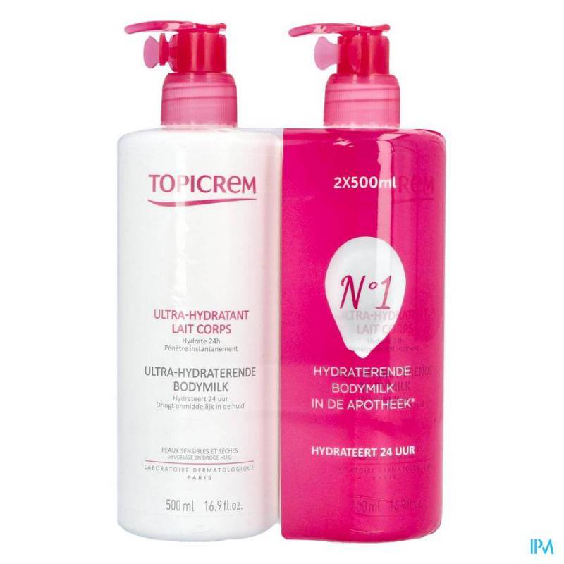 TOPICREM UHC DUO ULTRA-HYDRA BODYMILK 2X500ML