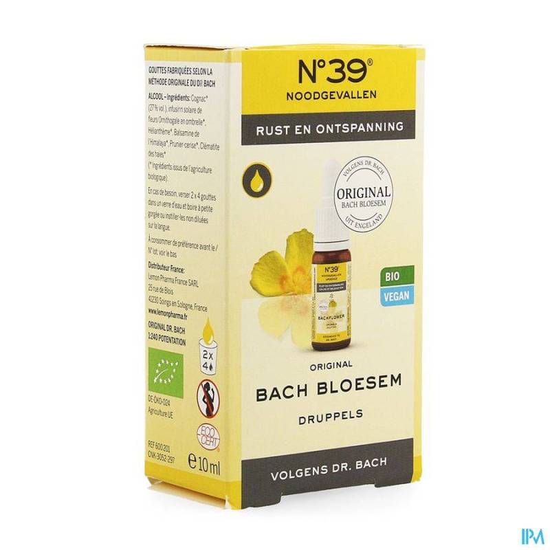 FLEURS DE BACH BIO N39 URGENCE GUTT 10ML