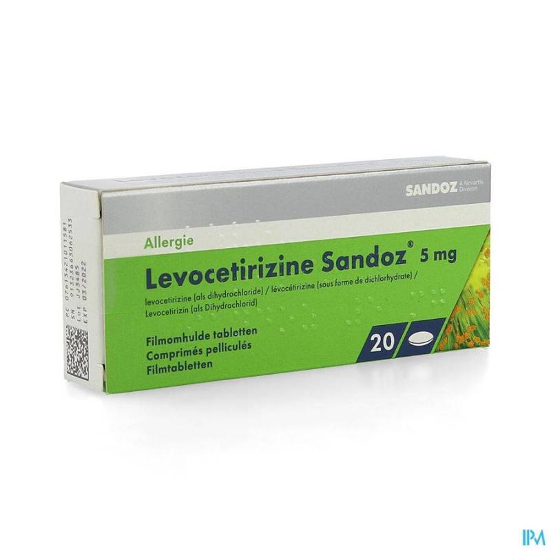 Levocetirizine Sandoz 5mg Comp Enrob. 20 X 5mg  - Generisch