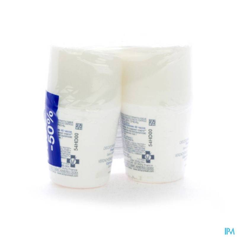 Vichy Deo Gevoelige en geepileerde huid Roller 48u Duo 2x50ml
