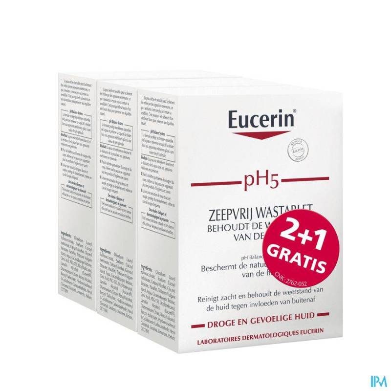 Eucerin Ph5 Wastablet Z/zeep 100g 2+1 Gratis