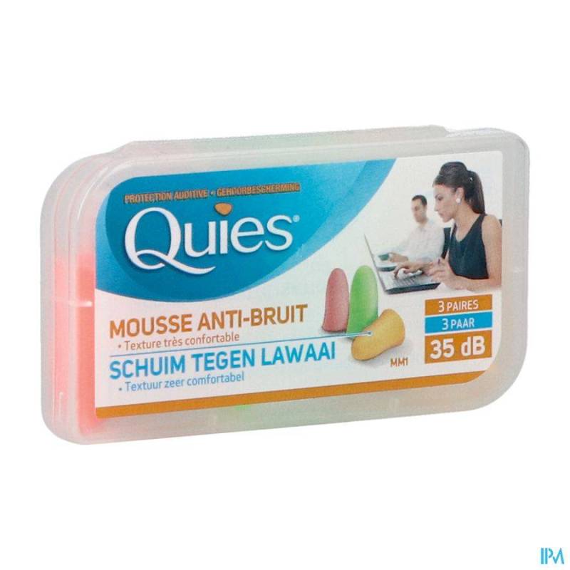 QUIES PROTECTION AUDITIVE MOUSSE FLUO 3 PAIRES