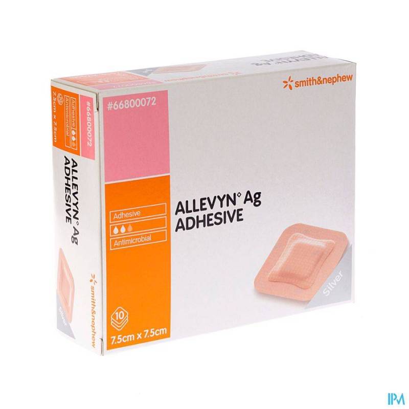 ALLEVYN AG ADHESIVE STER 7,5X 7,5CM 10 66800072