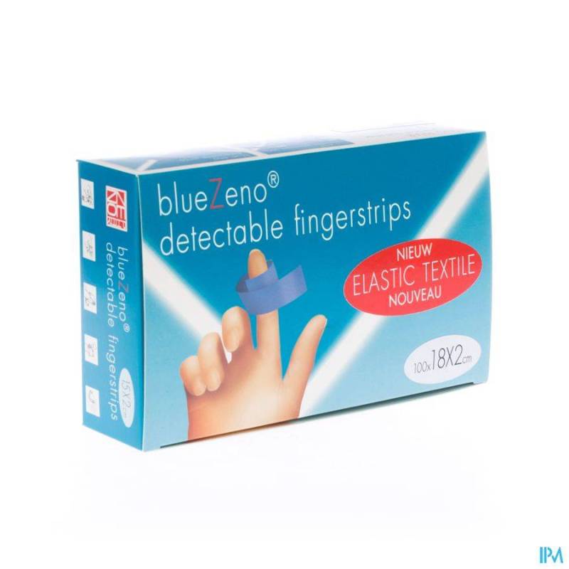 BLUEZENO DETECTABLE FINGERSTRIP BLUE 18X2CM 100
