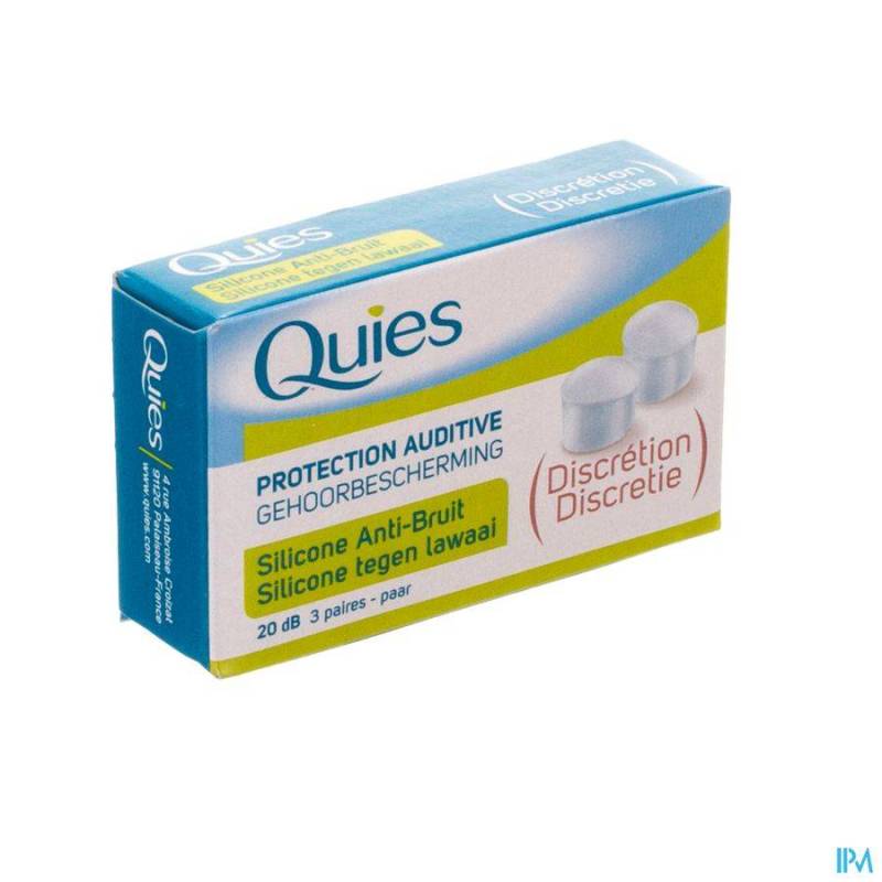 Quies Gehoorbescherming Transparante Silicone 20dB 3 Paar