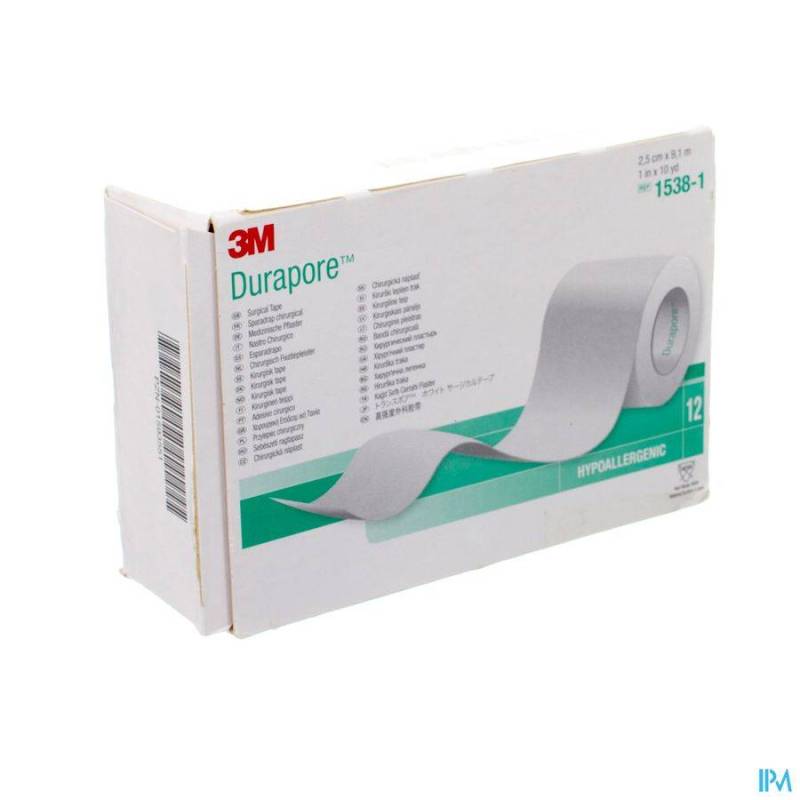 DURAPORE 3M SPARADRAP SOIE SYNTH.25MMX9M 12 1538/1