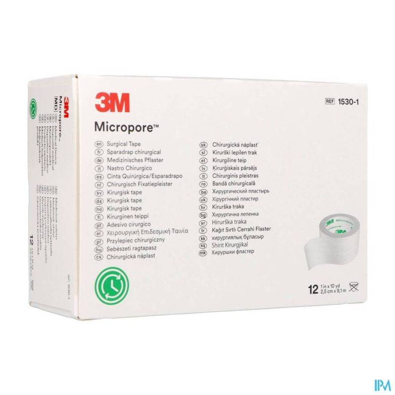 Micropore 3m Hechtpleister 25mmx9,14m Rol 12 1530