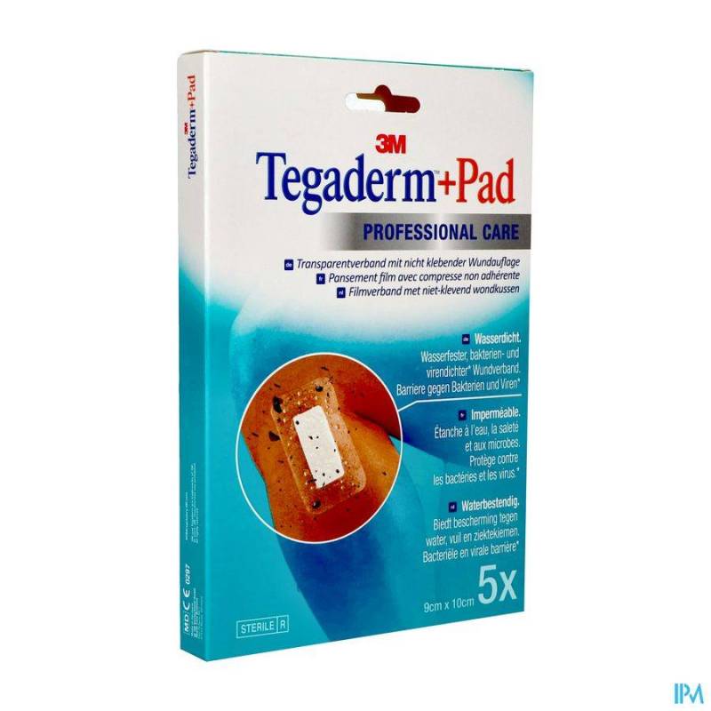 TEGADERM + PAD 3M TRANSP STERIL 9CMX10CM 5 3586P