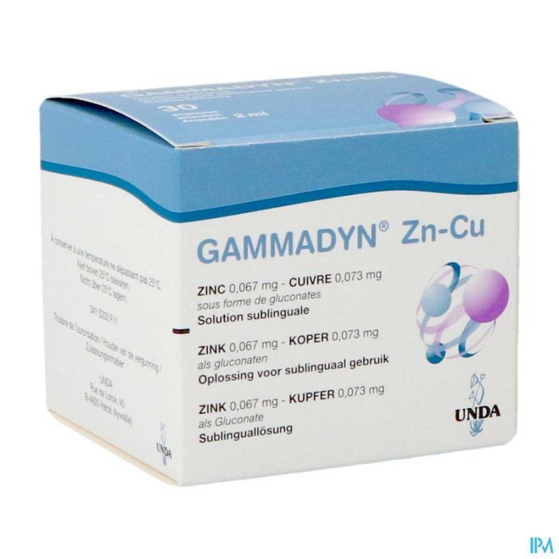 GAMMADYN AMP 30 X 2 ML ZN-CU UNDA