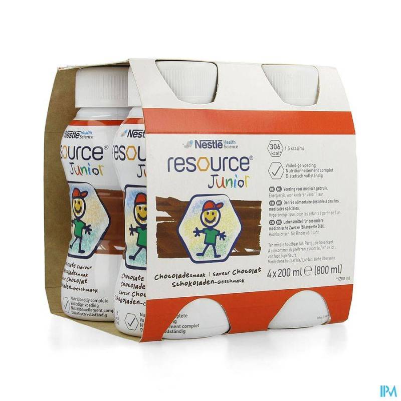 Resource Junior Chocolade Nf 4x200ml
