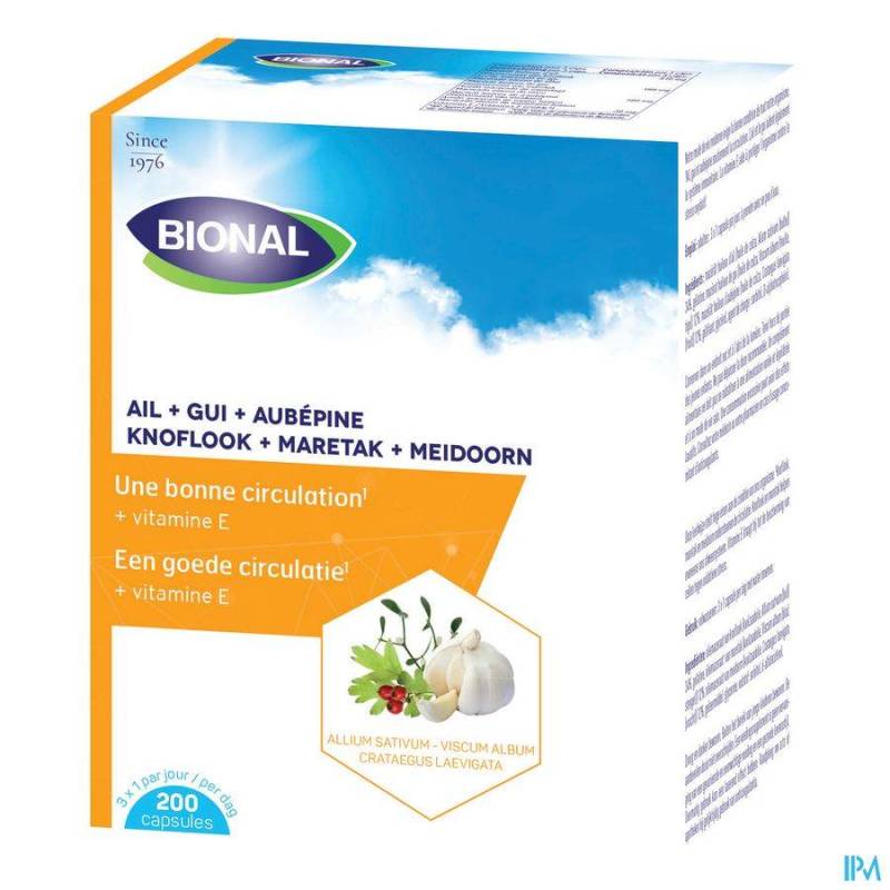 BIONAL AIL+GUI+AUBEPINE+VIT E CAPS 200