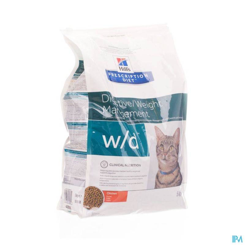 Hills Prescription Diet Digestive/ Weight Management W/D Kattenvoer Kip 5kg