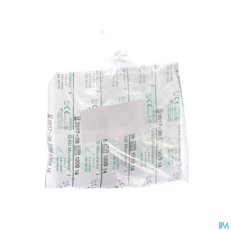 BD MICROLANCE 3 AIG.21G 1 RB 0,8X25MM VERT 10