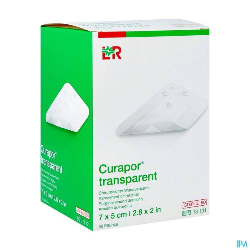 CURAPOR TRANSPARENT STERIL 7CMX 5CM 50 13101