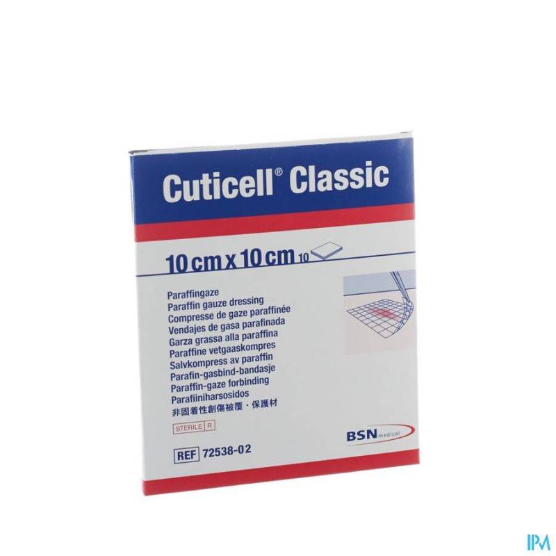 CUTICELL CLASSIC CP GAZE 10,0X10CM 10 7253802