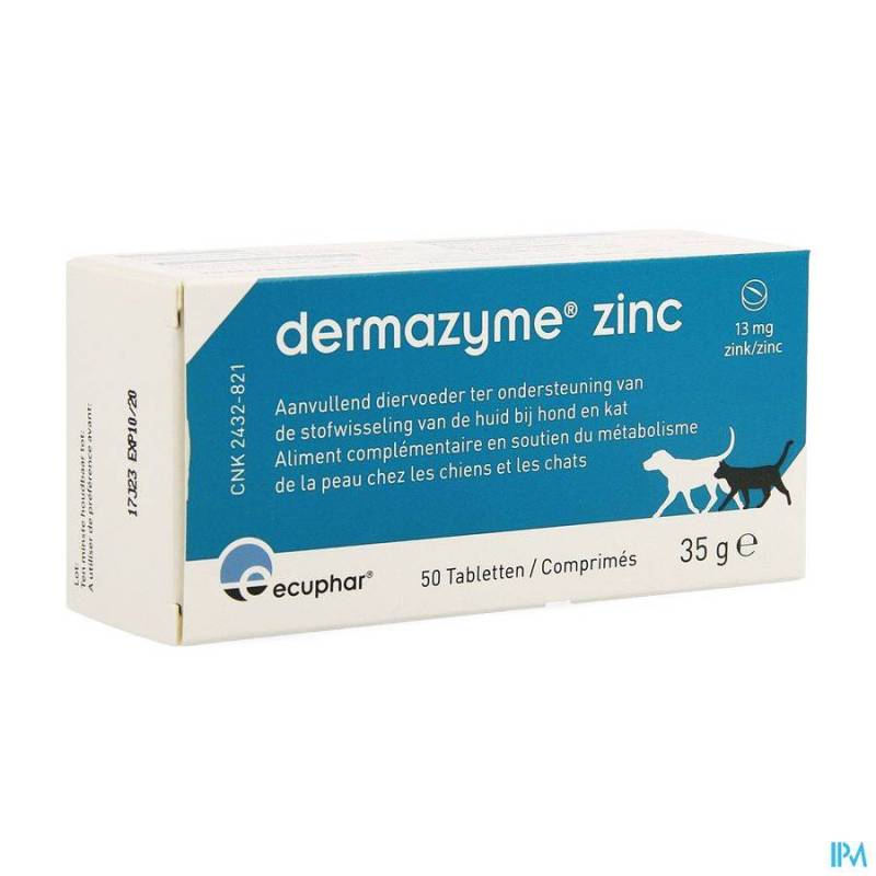 Dermazyme Zink Hond Tabletten 50