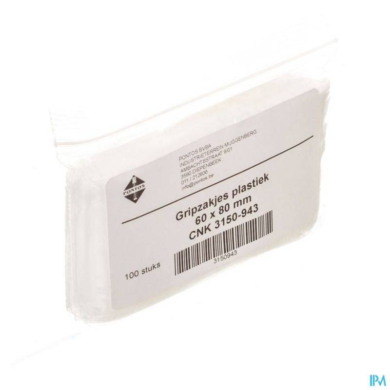 Gripzakje Plastiek 60x 80mm 100 Pontos