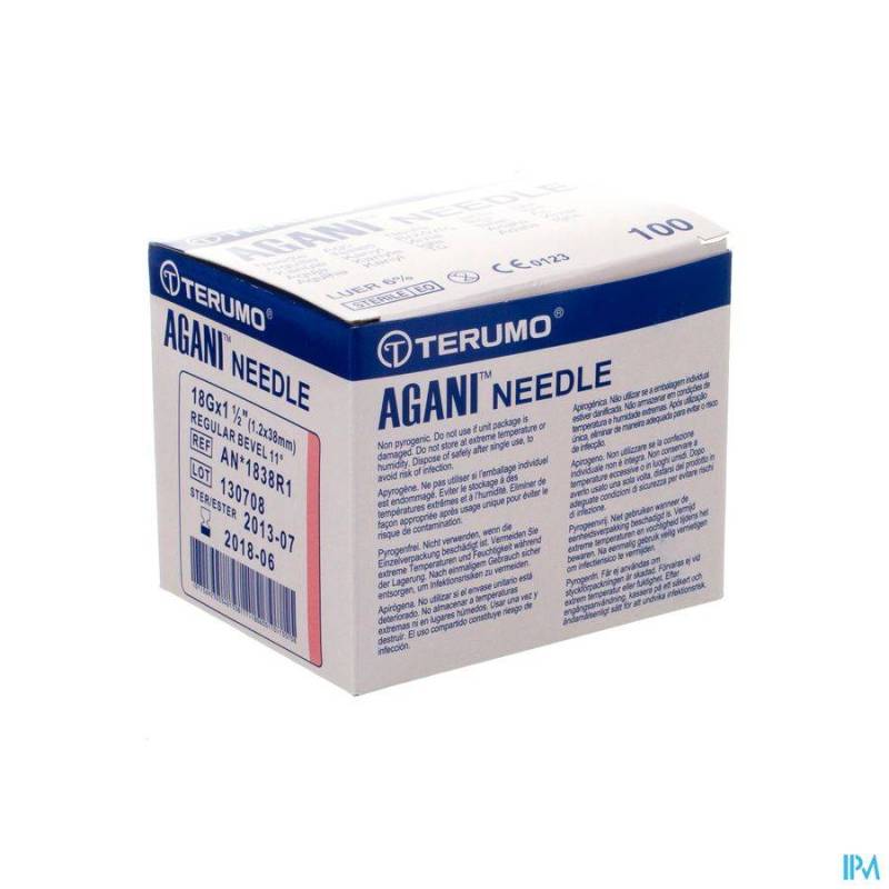 TERUMO AIGUILLE AGANI 18G 1 1/2 RB ROSE 5