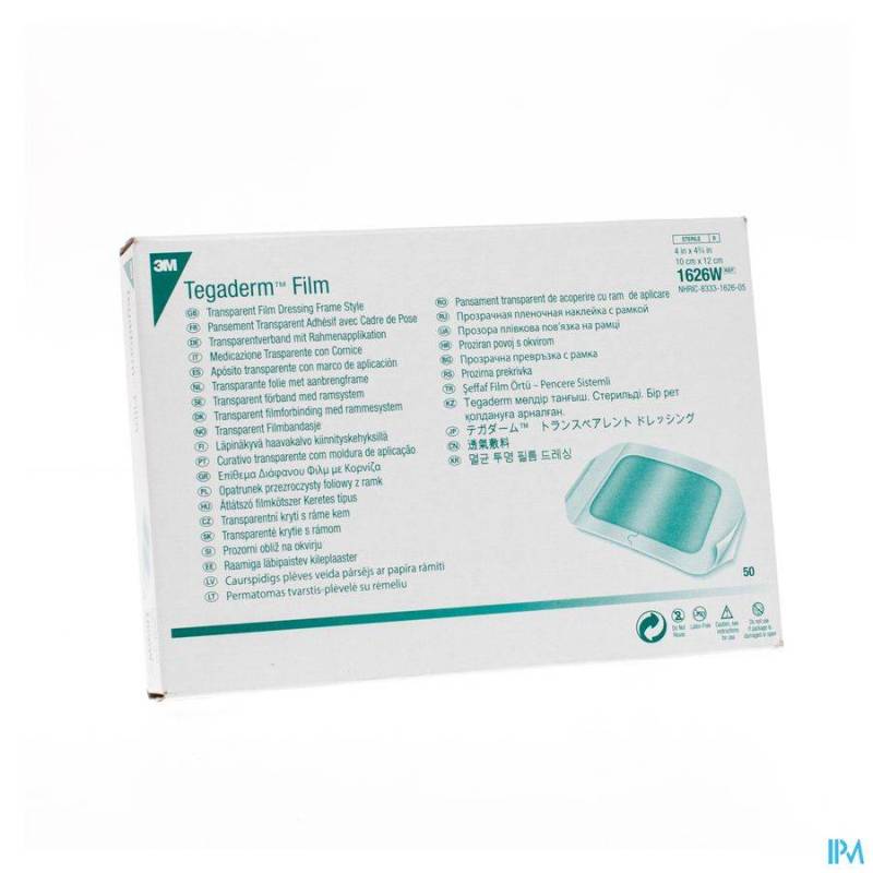 TEGADERM 3M TRANSP 10X12CM 50 1626W