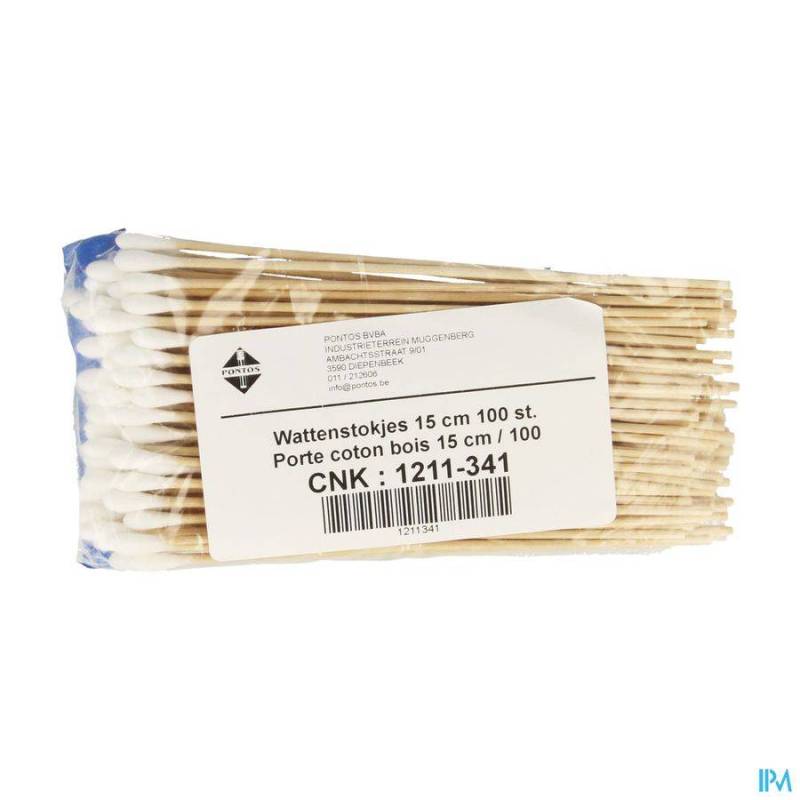 Wattenstaafjes Hout 15cm 100 Pontos