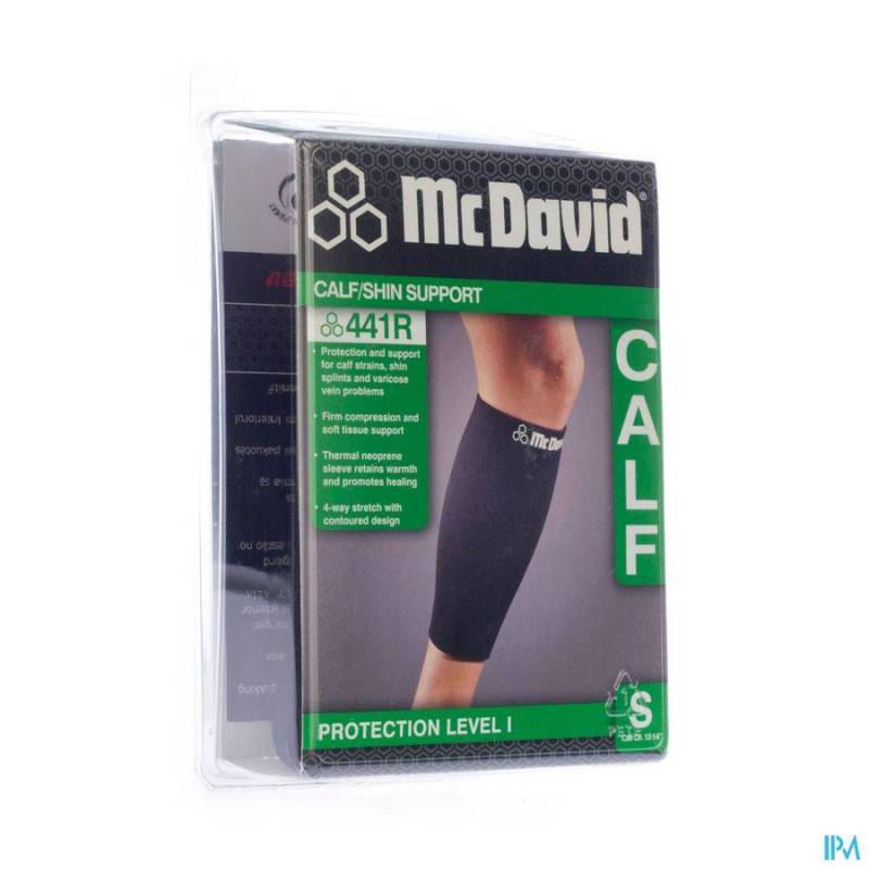 MCDAVID DEL CALF SUPPORT BLACK/SCARLET S 441