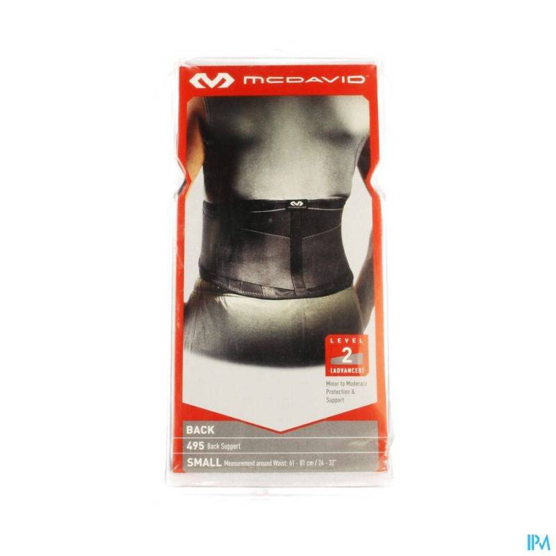 MCDAVID LIGHTWEIGHT BACK SUPPORT BLACK S 495