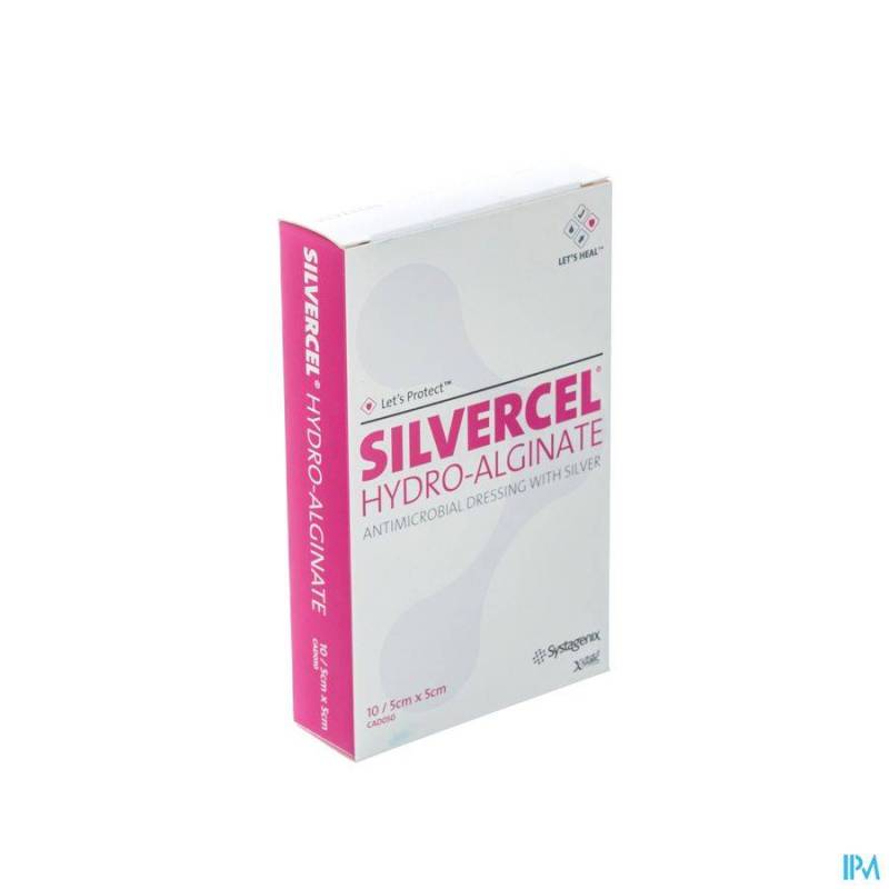 SILVERCEL PANS HYDRO ALGIN. 5,0X 5,0CM 10 CAD050