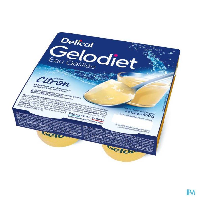 GELODIET EAU GEL. SUCREE CITRON POT 4X120G