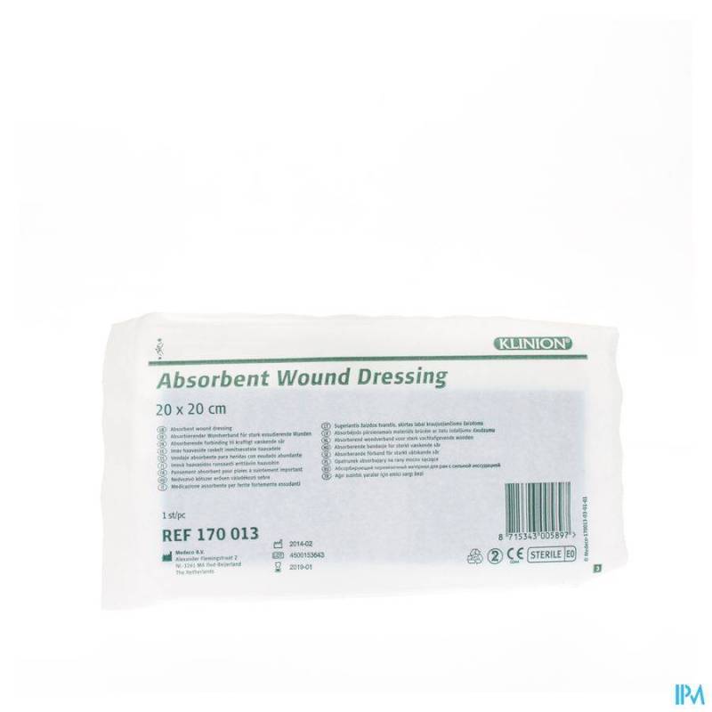 Klinion Absorberend Verband 20x20cm S 1 4170013