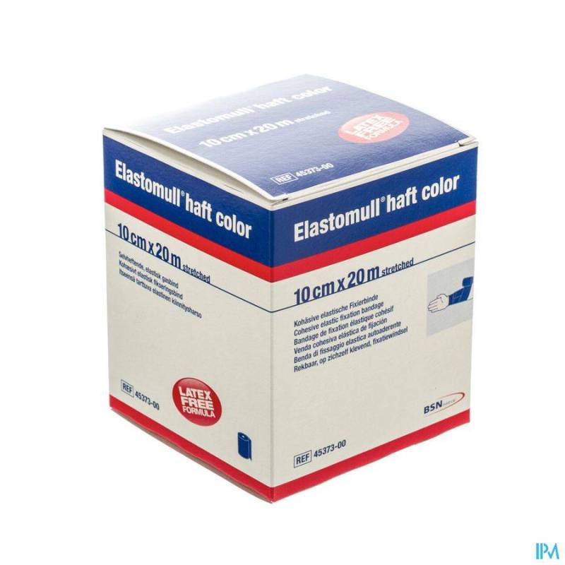 ELASTOMULL HAFT LATEXVRIJ 10CMX20M BLAUW 4537300