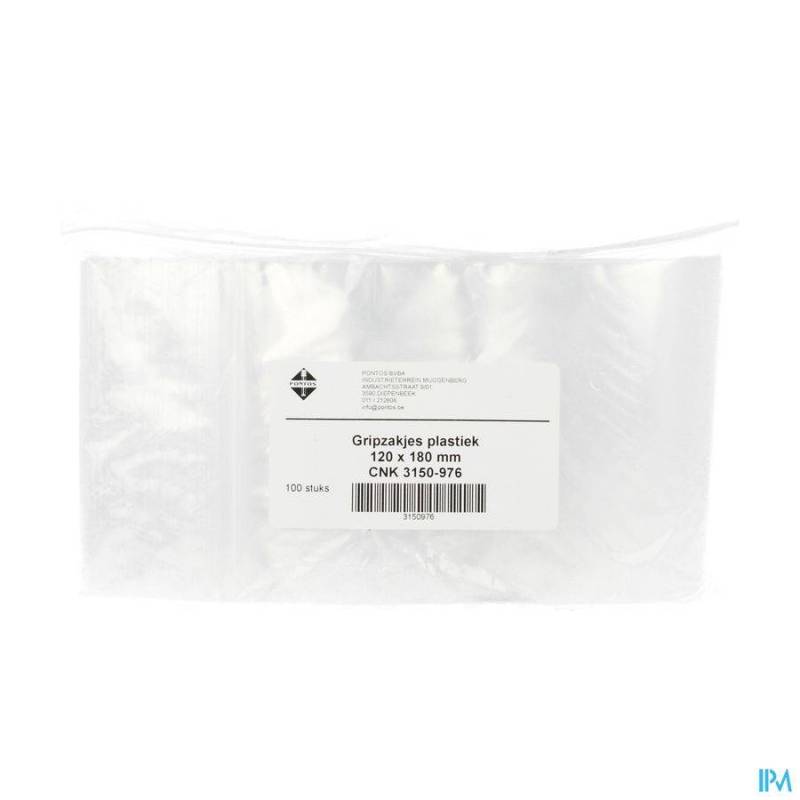 Gripzakje Plastiek 120x180mm 100 Pontos