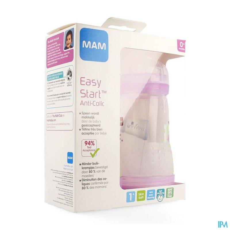 BIBERON MAM EASY START A/COLIC 260ML MEISJE