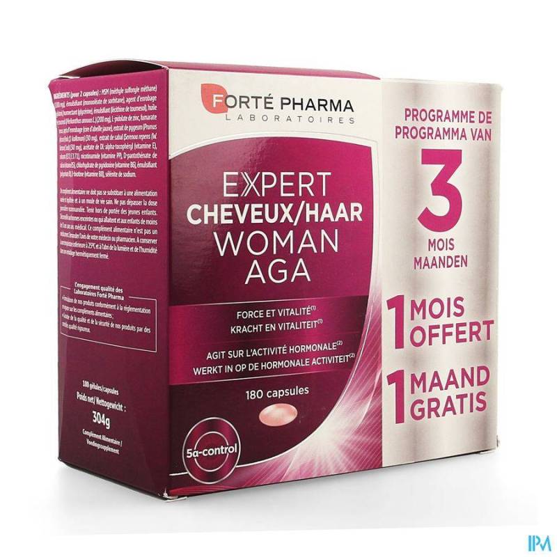 EXPERT CHEVEUX FEMME AGA CAPS 180 2+1 GRATUIT