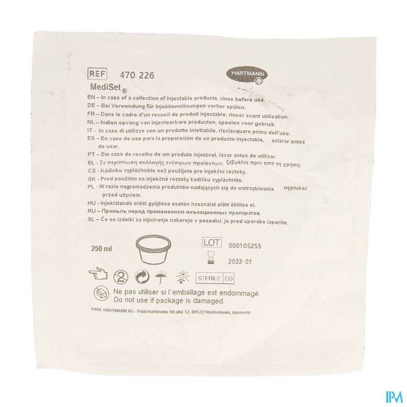 TRANSPARANTE GEGRADUEERDE POTJE 250ML 470226