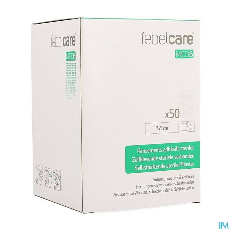 FEBELCARE MED6 ZELFKL. STERIELE VERBAND.7X5CM 50ST