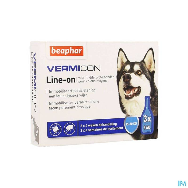 BEAPHAR VERMICON LINE-ON MIDDELGROTE HOND 3X3ML