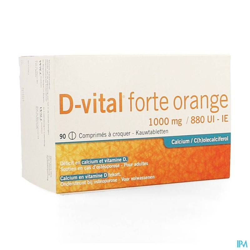 D VITAL FORTE ORANGE 1000MG/880UI COMP CROQ. 90