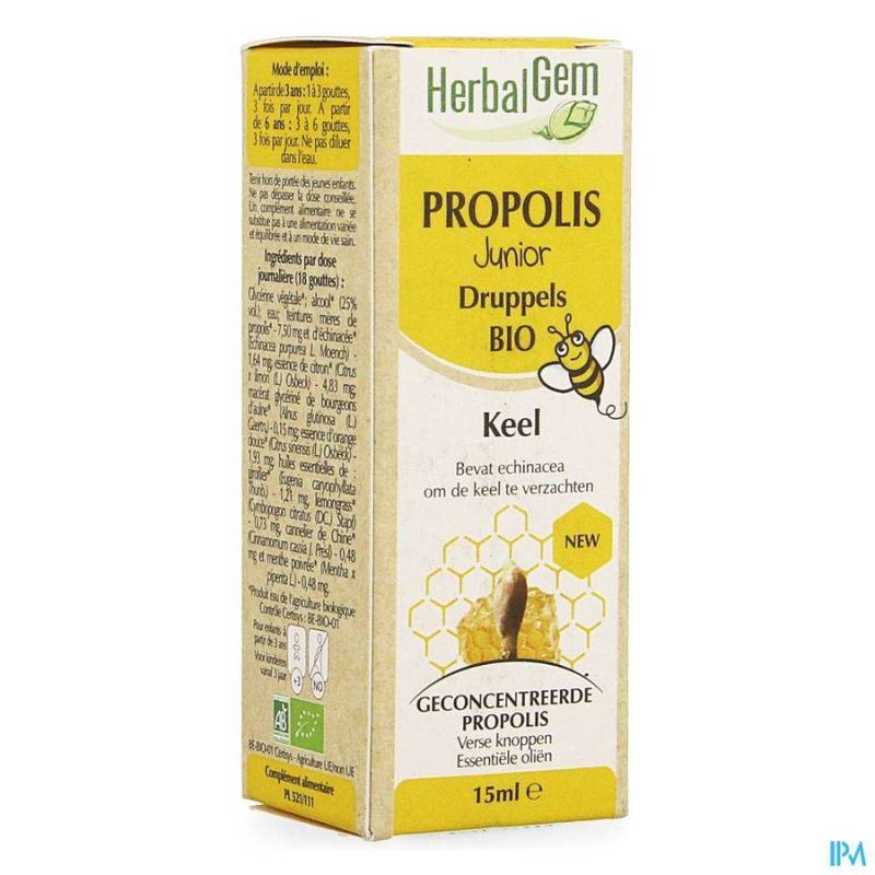 HERBALGEM PROPOLIS JUNIOR BIO Flacon Druppels 15ML