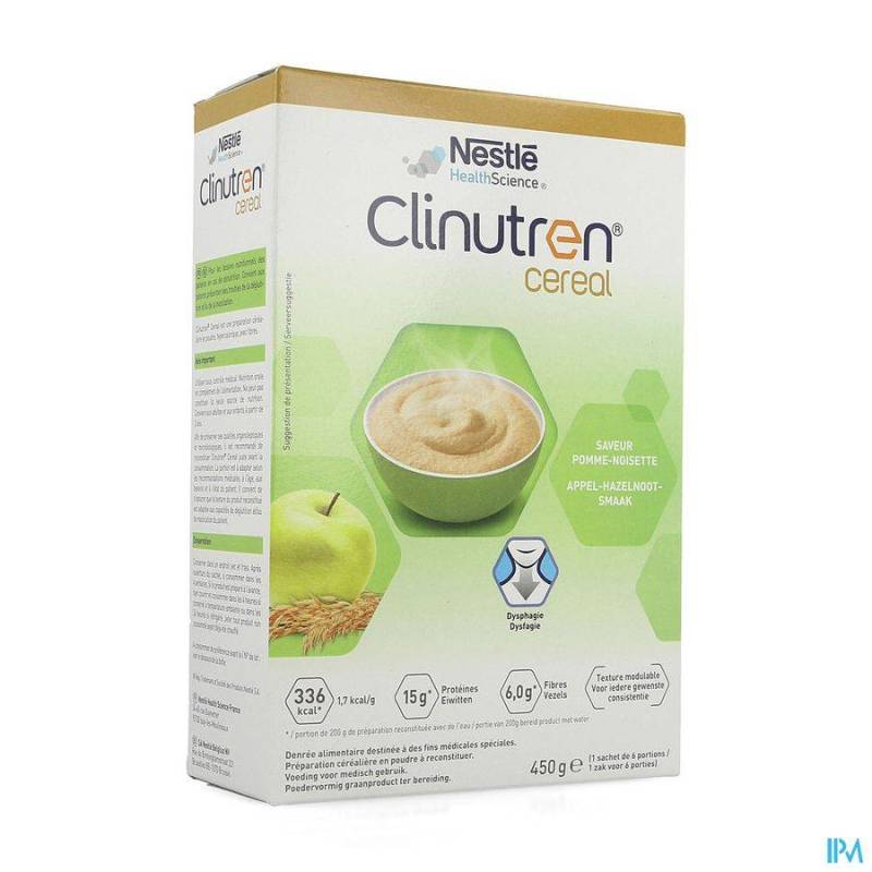 CLINUTREN CEREAL APPEL HAZELNOOT PDR 450G NF