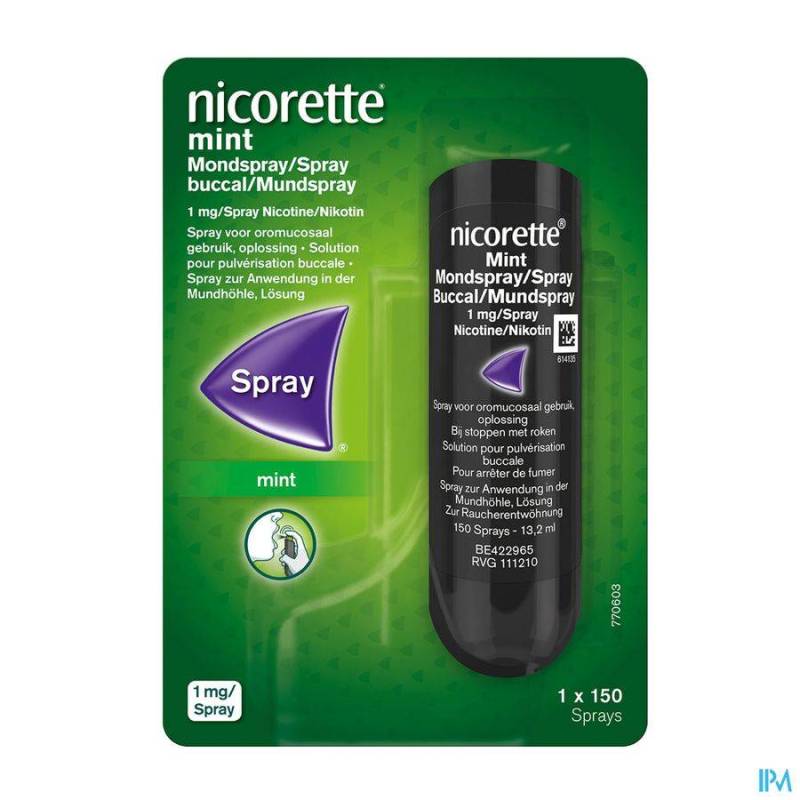 Nicorette Mint Mondspray 150 Sprays 1 Stuk