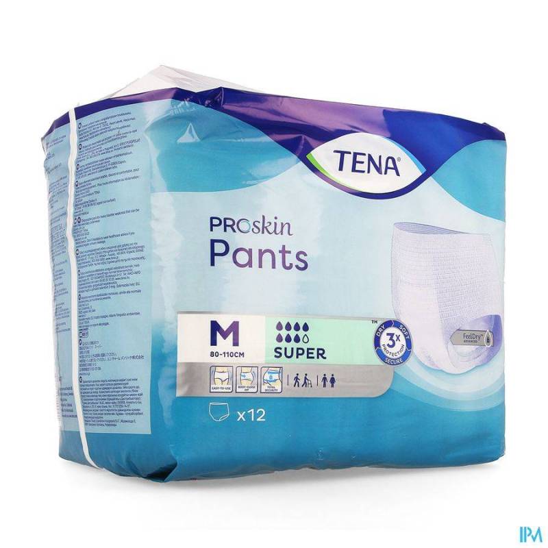 TENA PROSKIN PANTS SUPER MEDIUM 12