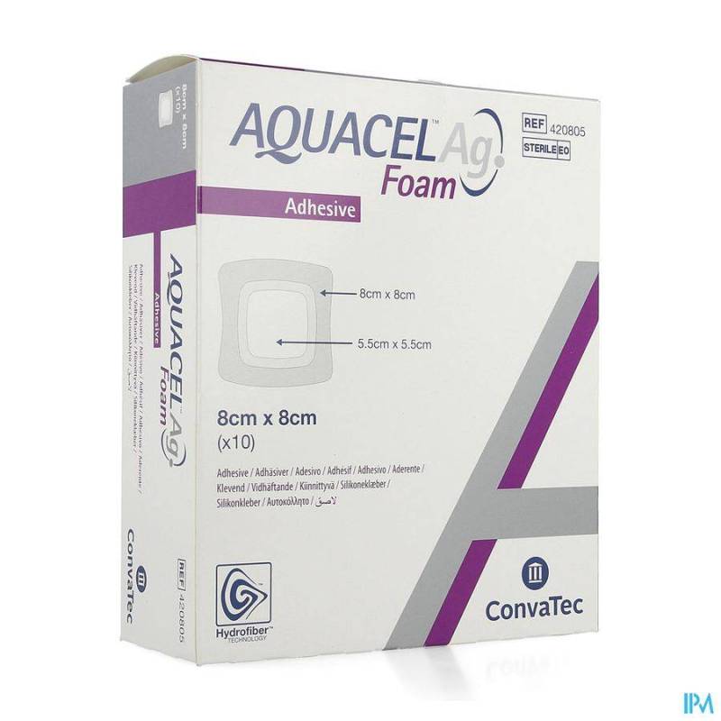 AQUACEL AG FOAM ADHESIEF 8X8CM 10