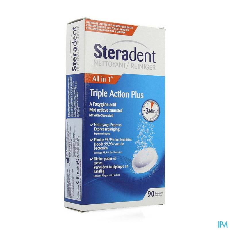 STERADENT TRIPLE ACTION PLUS COMP 90