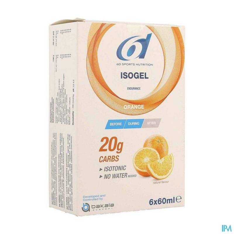 6D Sports Nutrition Isogel Sinaasappel 6x60ml