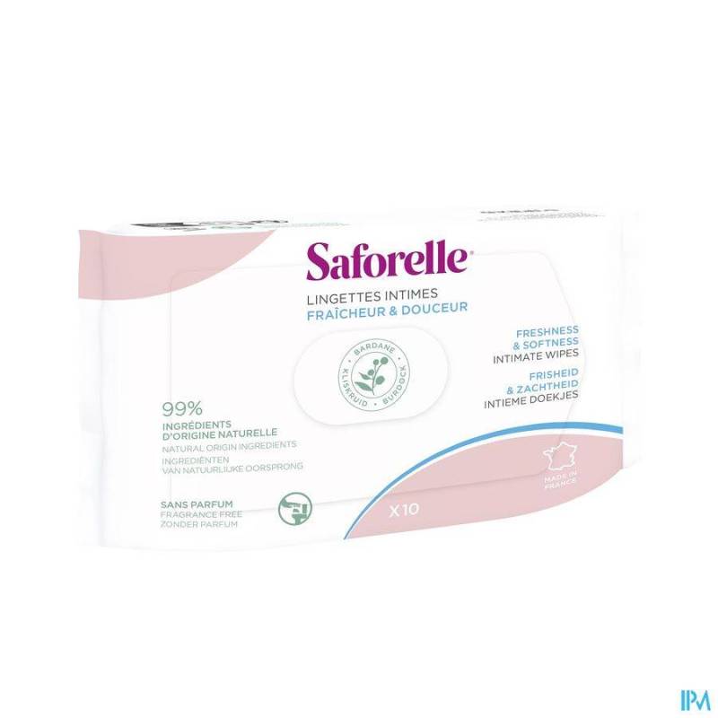 SAFORELLE LINGETTES FLUSHABLE POCKET 10