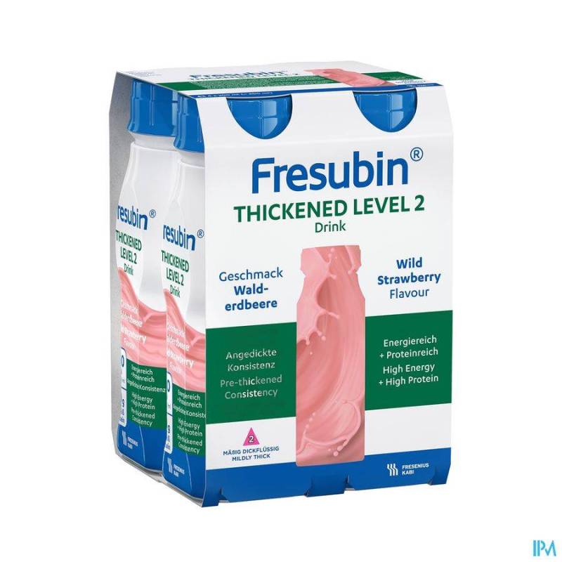 FRESUBIN THICKENED LEVEL 2 DRINK AARDBEI 4X200ML