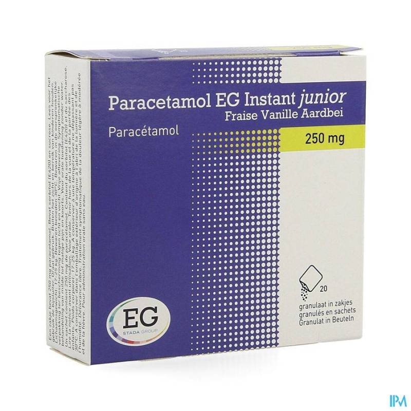 PARACETAMOL EG INST.JUNIOR250MG VAN-AARDB.ZAKJE 20